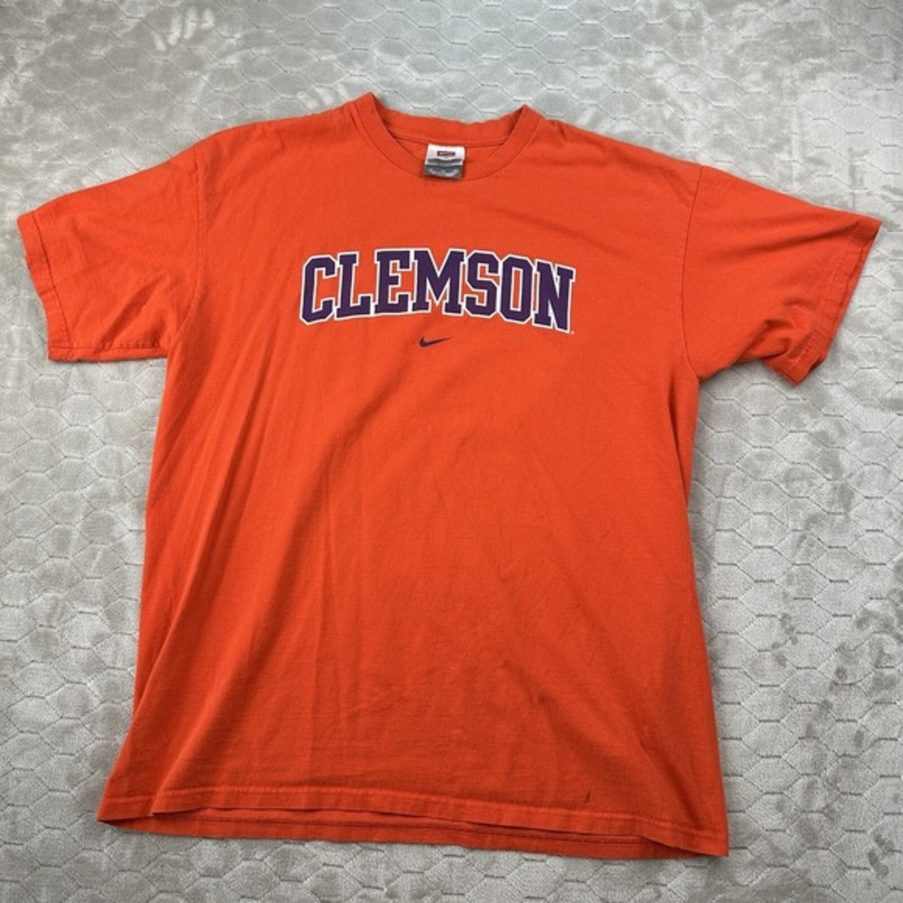 Vintage Nike Clemson Orange Short Sleeve Shirt - Sz XL - FLAWS See Pics